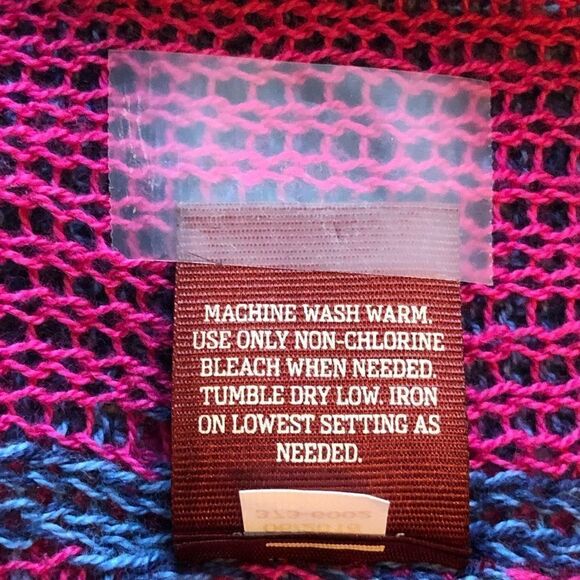 Arizona Jeans Shawl  Sweater Dark Pink/Blue/Black Large 14 Reg - Picture 4 of 5